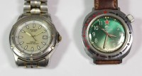 2x div. Herren-Armbanduhren, Pulsar Solar (Quartz) und 1x Russland(Handaufzug, läuft),  ca. D-4cm, Tragespuren