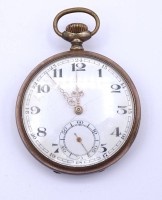 Herren Taschenuhr "Junghans", Silbergehäuse 0.800, mechanisch (Handaufzug), Werk steht, D. 48mm