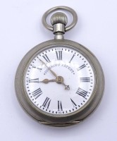 Herren Taschenuhr "Roskopf Patent", mechanisch (Handaufzug), Werk läuft, Metallgehäuse, D. 52mm