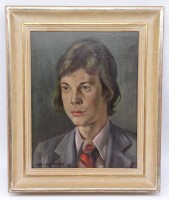 Auktion 336 / Los 4004 <br>Hans GARTMEIER (1910-1986)  "Jungenportrait" Öl/Platte, gerahmt, RG 50x43 cm