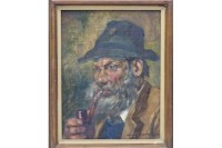 Auktion 361<br>Hans GARTMEIER (1910-1986)  "rauchender Bauer", Öl/Platte, gerahmt, RG 37x31 cm