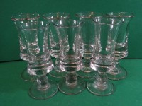 Auktion 336 / Los 10001 <br>7x Schnapsgläser auf Stand, Handarbeit, H-10 cm