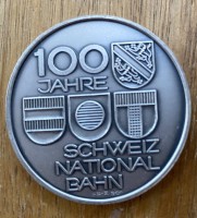 Los  <br>Silber Medaille -900-, 100 J. Schweizer National-Bahn, 15 gr.