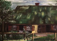 Auktion 336 / Los 4037 <br>Arndt, Hausansicht, Öl/Leinwand, gerahmt, RG 33,5 x 43,8cm.