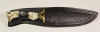 Jagdmesser in Lederscheide, neuzeitl. L-23,5cm.