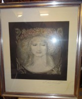 Auktion 336 / Los 5033 <br>Ernst FUCHS (1930-2015) "Flora erwacht (1978)" Farbradierung,  Nr. 148/300, 33,6 x 33,8 cm, gedr/Glas, RG 55x48 cm, unten ausserhalb des Motives wasserrandig