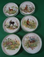 Los  <br>6x Untersetzer mit Wildmotiven "Seltmann-Weiden", D-9 cm, Gebrauchsspuren
