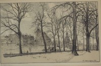 Friedrich KALLMORGEN (1856-1924), wohl Litho, handsigniert, gerahmt/Glas, RG 38,5 x 51cm.