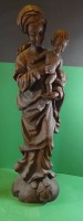 Auktion 336 / Los 15094 <br>hohe Holzschnitzerei, Madonna mit Kind, H-70 cm