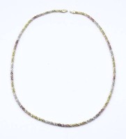 Auktion 375<br>Milor Halskette, Tricolor, Silber 925/000, L. 44,5cm, 10,5g. Karabiner fehlt