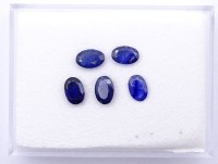 Auktion 337 / Los 1018 <br>5 oval facc. Saphire, zus. ca. 3ct.