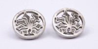 Auktion 337 / Los 1056 <br>Paar große runde Manschettenknöpfe, Silber 935/000, D. 2,5cm, zus. 19,3g.