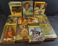 Auktion 337 / Los 3027 <br>9x "Schund-Romane" 50/60-er Jahre, Western, 1x Kommissar X, Leihbücherei Stempel
