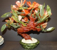 Auktion 337 / Los 15507 <br>Jadebaum mit Kirschblüten, H-25 cm, D-ca. 30 cm