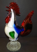 Auktion 337 / Los 10012 <br>grosser Murano Hahn, Buntglas, H-31 cm