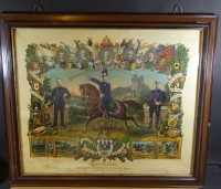 Auktion 337 / Los 7020 <br>Reservistenbild um 1900, ger/Glas, RG 54x63 cm