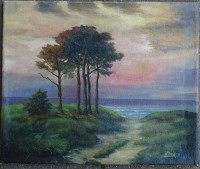 Los 4028 <br>W. Wackrow "Abendlandschaft", &Ouml;l/Leinen, 30x36 cm