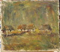 wohl J. MÜLLER-EMDEN (XIX-XX), russisches Dorf, Öl/Leinwand, ungerahmt, 71 x 81cm.