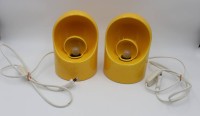 Auktion 340 / Los 16039 <br>Vintage-Lampenpaar SC3 von Marcello Cuneo für Gabbianelli, um 1960, gelbe Glasur, guter Zustand, H-20cm B-15cm.