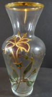 Auktion 337 / Los 10023 <br>gr. Vase mit Emaillemalerei, H-28 cm