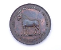 Medaille "Amelioration de l'espèce chevaline - royaume de Belgique" Brabant 1891,D. 40mm