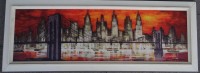 Auktion 337 / Los 5047 <br>Kunstdruck "New Yorker Skyline", gerahmt, RG 40x105 cm