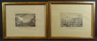 Auktion 337 / Los 5054 <br>2x Zürich-Radierungen, ger/Glas, RG 18x23 cm