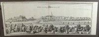Auktion 337 / Los 5073 <br>Merian-Ansichtenstich "Amtshausz Alden an der Aller", BG 14x38 cm
