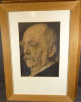Auktion 337 / Los 5074 <br>Kunstdruck "Bismarck-Portrait", ger/glas, RG 55x40 cm
