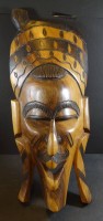 Los  <br>grosse Wandmaske, eine Seite fehlt Haarbüschel, H-55 cm, B-23 cm