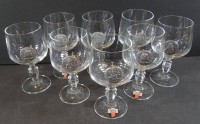 Los  <br>8x "Rastal" Weingläser mit Zinn-Siegel, H-14 cm