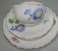 Auktion 338 / Los 8017 <br>Kaffeegedeck "Meissen" Blumendekor (blau), Schwerter durchschliffen