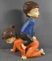 Auktion 338 / Los 15009 <br>spielendes Kinderpaar, Achatit, H-23 cm, L-19 cm