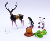 Los 10004 <br>5x Glas Tiere, 1x beschädigt