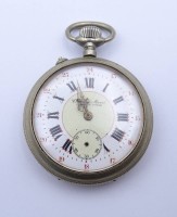 Auktion 338 / Los 2005 <br>Taschenuhr "Wolter-Moeri", mechanisch, Werk steht, Zeiger fehlen, D. 53mm