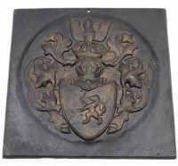 Auktion 338 / Los 15023 <br>gusseisernes Wappen, älter, 17 x 17cm.