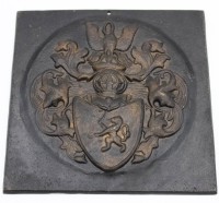 Los 15023 <br>gusseisernes Wappen, älter, 17 x 17cm.