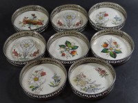 Los 9004 <br>8x Jugendstil-Untersetzer mit Metallrand, H-2 cm, D-9 cm
