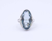 Silber Ring mit einen oval facc. blauen Edelstein,Silber gepr. 6,0 g. RG 54