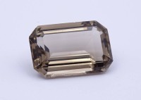 Großer Rauchtopas, 45,00 ct., 28,5x18,9x11,5mm, Rand mit Abplatzern