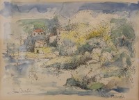 Los 4002 <br>Hein DRIESSEN (1932), Cala Figuera, Aquarell, gerahmt/Glas, RG 41,8 x 51,8cm.