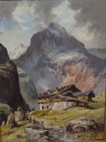 Auktion 338 / Los 4011 <br>Josef KUGLER (1913) "Stubaier Tal mit Habichtspitze", Öl/Leinen, gerahmt, RG 100x80 cm