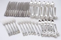Los 11015 <br>Besteck für 12 Personen, versilbert, 46tlg., 2x Teelöffel fehlen