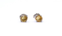 Auktion 338 / Los 1064 <br>Paar Ohrstecker mit Citrine, Silber 925/000, zus. 1,0g.