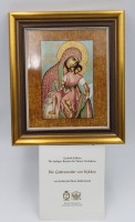 Los 8059 <br>Königlich priv.Tettau für Ikonenmuseum Schloss Autenried. Porzellanikone in Holzrahmen,Die Gottesmutter von Kykkos, RG 33 x 28,5cm