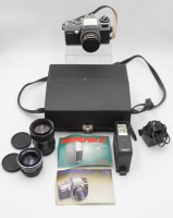 Los 16029 <br>Fotoapparat, Porst Reflex CX4, mit div. Zubehör, in Tasche, Gebrauchsspuren, Funktion nicht geprüft