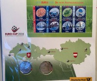 Auktion 338 / Los 6025 <br>Numisbrief "Euro-Cup 2008", 2x 5 Euro Österreich, 2008, Silber-800-, und Briefmarken, postfrisch 4,80 €