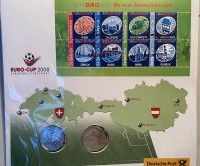 Los 6025 <br>Numisbrief "Euro-Cup 2008", 2x 5 Euro Österreich, 2008, Silber-800-, und Briefmarken, postfrisch 4,80 €