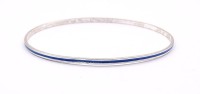 Los  <br>Armreif, Silber 835/000, mit blauer Emaille,. 6,3g., D. 6,8cm