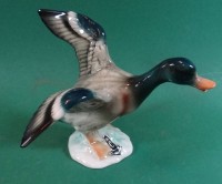 Auktion 338 / Los 9026 <br>auffliegende Ente "Cortendorf" Etikett, H-12,5 cm, B-L-15 cm